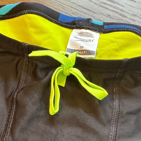 Speedo Black Swim Shorts with Blue Stripes - Picture 4 of 8